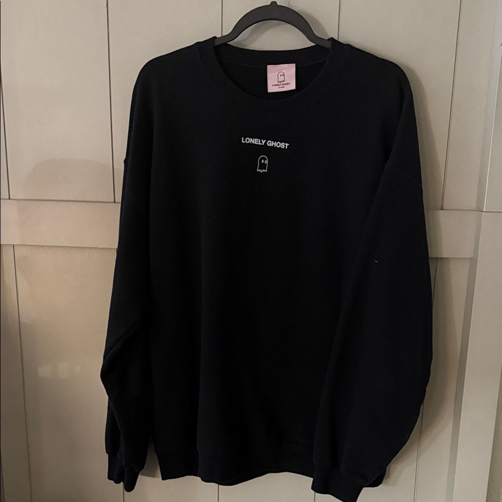 LONELY GHOST Classic Black Crewneck Sweater